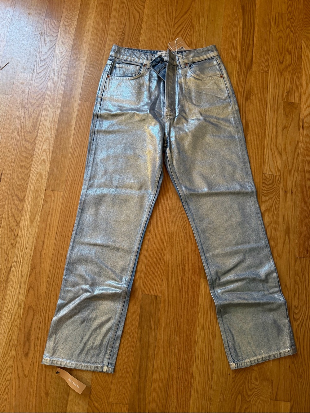Metallic Silver Jeans - reformation